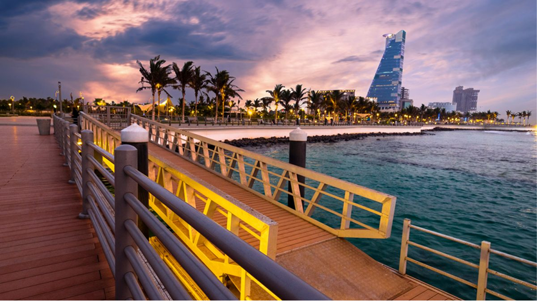 Jeddah waterfront at sunset